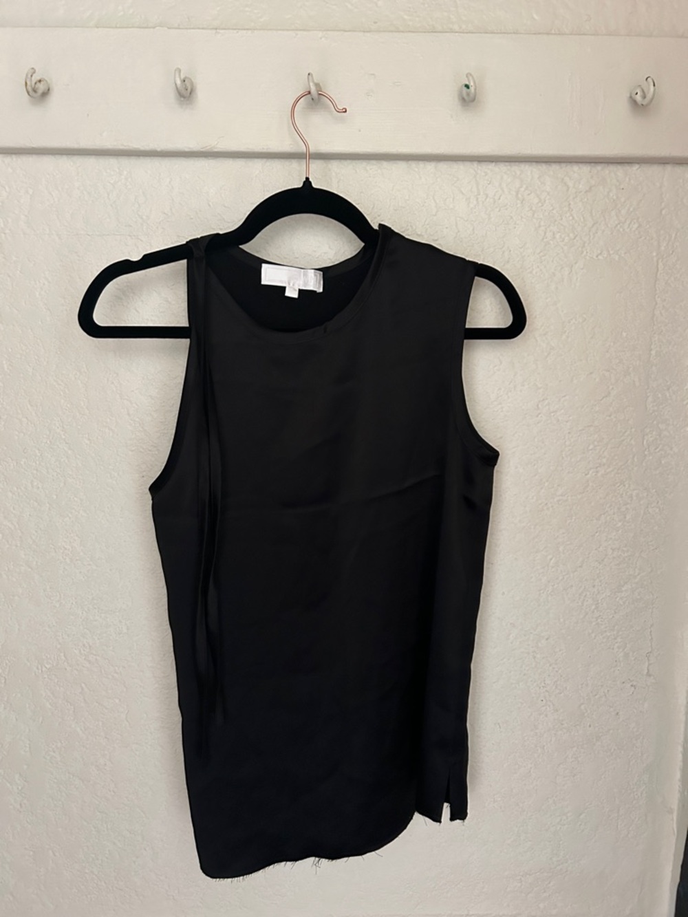 Sleeveless Black Tank Top with Side Tie Detail